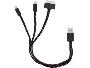 4 in1 White Braided USB to Micro/30 Pin Charger Cable Charging for iPhone 5 5S 4S Samsung HTC 4 in1 White Braided USB to Micro/30 Pin Charger Cable Charging for iPhone 5 5S 4S Samsung HTC