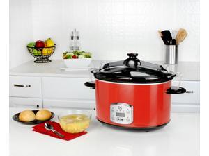 Kalorik Red 8 Qt Digital Slow Cooker with Locking Lid Kalorik Red 8 Qt Digital Slow Cooker with Locking Lid