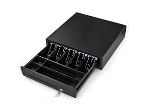 Cash Drawer Register Key Lock Money Currency Box with 5 Compartment Bills & 8 Removable Coin Trays RJ-12 Phone Jack in Black For Restaurant Koisk Retail Compatible With Select EPSON Printers Cash Drawer Register Key Lock Money Currency Box with 5 Compartment Bills & 8 Removable Coin Trays RJ-12 Phone Jack in Black For Restaurant Koisk Retail Compatible With Select EPSON Printers