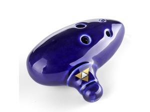 6 Hole Ocarina Ceramic Replica Legend of Zelda Alto C Mediant Tone Flute of Time Triforce Link Blue Portable for Cosplay Musical Instrument 6 Hole Ocarina Ceramic Replica Legend of Zelda Alto C Mediant Tone Flute of Time Triforce Link Blue Portable for Cosplay Musical Instrument