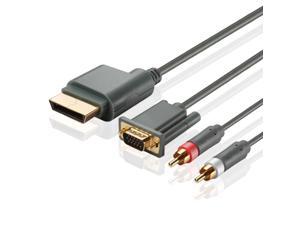 Xbox 360 VGA Cable Premium Gold Plated High Definition HD Audio Video AV HDTV PC Cable Cord (6 feet) with Digital Optical Audio Port for Microsoft Xbox 360 to TV Equipment Xbox 360 VGA Cable Premium Gold Plated High Definition HD Audio Video AV HDTV PC Cable Cord (6 feet) with Digital Optical Audio Port for Microsoft Xbox 360 to TV Equipment