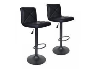 Black 2 PU Leather Modern Adjustable Swivel Barstools Hydraulic Chair Bar Stools Black 2 PU Leather Modern Adjustable Swivel Barstools Hydraulic Chair Bar Stools