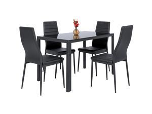 Best Choice Products 5-Piece Kitchen Dining Table Set w/ Glass Top, 4 Faux Leather Chairs - Black Best Choice Products 5-Piece Kitchen Dining Table Set w/ Glass Top, 4 Faux Leather Chairs - Black