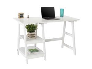 Best Choice Products Modern Home Computer Writing Trestle Desk - White Best Choice Products Modern Home Computer Writing Trestle Desk - White