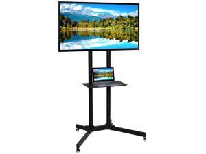 Best Choice Products Flat Panel Steel Mobile TV Media Stand for 32-65in Screens w/ Lockable Wheels, Front Shelf - Black Best Choice Products Flat Panel Steel Mobile TV Media Stand for 32-65in Screens w/ Lockable Wheels, Front Shelf - Black