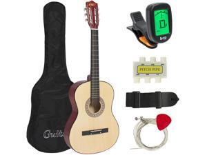 Best Choice Products 38in Beginner Acoustic Guitar Bundle Kit w/ Case, Strap, Tuner, Pick, Pitch Pipe, Strings - Natural Best Choice Products 38in Beginner Acoustic Guitar Bundle Kit w/ Case, Strap, Tuner, Pick, Pitch Pipe, Strings - Natural