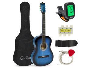 Best Choice Products 38in Beginner Acoustic Guitar Starter Kit w/ Case, Strap, Tuner, Pick, Strings - Blue Best Choice Products 38in Beginner Acoustic Guitar Starter Kit w/ Case, Strap, Tuner, Pick, Strings - Blue