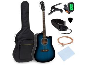 Best Choice Products 41in Full Size Beginner Acoustic Cutaway Guitar Set w/ Case, Strap, Capo, Strings, Tuner - Blue Best Choice Products 41in Full Size Beginner Acoustic Cutaway Guitar Set w/ Case, Strap, Capo, Strings, Tuner - Blue