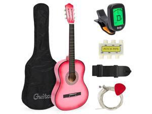Best Choice Products 38in Beginner Acoustic Guitar Starter Kit w/ Case, Strap, Tuner, Pick, Strings - Pink Best Choice Products 38in Beginner Acoustic Guitar Starter Kit w/ Case, Strap, Tuner, Pick, Strings - Pink