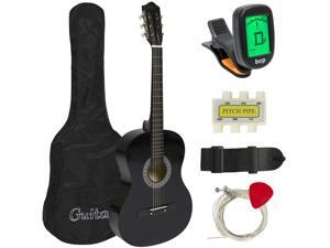 Best Choice Products 38in Beginner Acoustic Guitar Starter Kit w/ Case, Strap, Tuner, Pick, Strings - Black Best Choice Products 38in Beginner Acoustic Guitar Starter Kit w/ Case, Strap, Tuner, Pick, Strings - Black