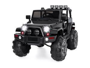 Best Choice Products 12V Kids Ride On Truck Car w/ Remote Control, 3 Speeds, Spring Suspension, LED Lights, AUX - Black Best Choice Products 12V Kids Ride On Truck Car w/ Remote Control, 3 Speeds, Spring Suspension, LED Lights, AUX - Black