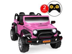 Best Choice Products 12V 2.2MPH Kids 2-Seater Ride On Truck w/ Parent Control, Headlights, MP3 Player- Pink Best Choice Products 12V 2.2MPH Kids 2-Seater Ride On Truck w/ Parent Control, Headlights, MP3 Player- Pink