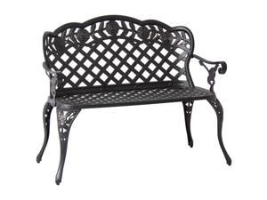 Best Choice Products 2-Person Aluminum Bench for Patio, Garden w/ Lattice Backrest and Seat, Rose Detailing - Bronze Best Choice Products 2-Person Aluminum Bench for Patio, Garden w/ Lattice Backrest and Seat, Rose Detailing - Bronze