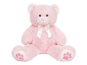 Best Choice Products 38in Giant Soft Plush Teddy Bear Stuffed Animal Toy w/ Red Bow Tie, Footprints - Pink Best Choice Products 38in Giant Soft Plush Teddy Bear Stuffed Animal Toy w/ Red Bow Tie, Footprints - Pink