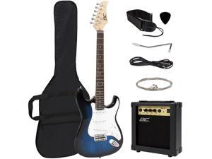 Best Choice Products 39in Full Size Beginner Electric Guitar Starter Kit w/ Case, Strap, 10W Amp, Tremolo Bar - Blue Best Choice Products 39in Full Size Beginner Electric Guitar Starter Kit w/ Case, Strap, 10W Amp, Tremolo Bar - Blue