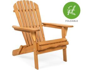 Best Choice Products Folding Wood Adirondack Chair Accent Furniture for Yard, Patio, Garden w/ Natural Finish - Brown Best Choice Products Folding Wood Adirondack Chair Accent Furniture for Yard, Patio, Garden w/ Natural Finish - Brown
