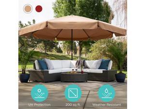 Best Choice Products 16ft Extra Large Outdoor Patio Market Umbrella w/ Cross Base, Crank Handle, Air Vent Tan Best Choice Products 16ft Extra Large Outdoor Patio Market Umbrella w/ Cross Base, Crank Handle, Air Vent Tan