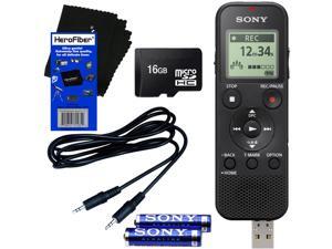 Sony ICD-PX370 Mono Digital Voice Recorder with Built-in 4GB & Direct USB + 16GB Micro SDHC Memory Card + Auxiliary Cable + AAA Batteries + HeroFiber® Ultra Gentle Cleaning Cloth Sony ICD-PX370 Mono Digital Voice Recorder with Built-in 4GB & Direct USB + 16GB Micro SDHC Memory Card + Auxiliary Cable + AAA Batteries + HeroFiber® Ultra Gentle Cleaning Cloth