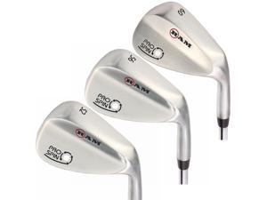 Ram Golf Pro Spin Stainless Wedge Set - 52, 56, 60 Wedges - Mens Right Hand Ram Golf Pro Spin Stainless Wedge Set - 52, 56, 60 Wedges - Mens Right Hand
