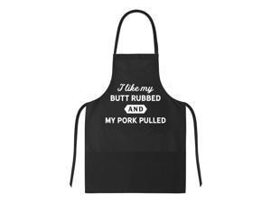 Cookout Apron I Like My Butt Rubbed And My Pork Pulled Funny Grilling chef bbq (Black) - One size Cookout Apron I Like My Butt Rubbed And My Pork Pulled Funny Grilling chef bbq (Black) - One size