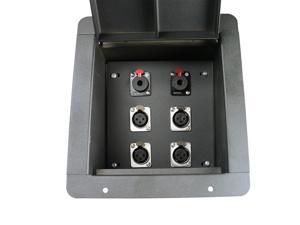 Elite Core Recessed Stage Floor Box 4 Female XLR & 2 TRS 1/4" Locking Female Connectors Elite Core Recessed Stage Floor Box 4 Female XLR & 2 TRS 1/4" Locking Female Connectors
