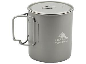TOAKS Ultralight Titanium Camping Cook Pot with Foldable Handles and Lid - 750ml TOAKS Ultralight Titanium Camping Cook Pot with Foldable Handles and Lid - 750ml