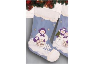 New Blue Christmas Stocking Lady Snowman Woman Applique New Blue Christmas Stocking Lady Snowman Woman Applique