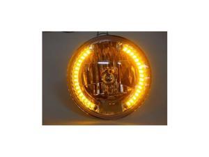 (2) 7" Crystal Headlights Lamps / with 34 LED Amber Marker / Turn Signal Lights (2) 7" Crystal Headlights Lamps / with 34 LED Amber Marker / Turn Signal Lights
