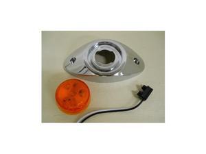 Amber 2.5" Round 4 LED Side Marker Clearance Light Kit / Chrome Twist On Base Amber 2.5" Round 4 LED Side Marker Clearance Light Kit / Chrome Twist On Base