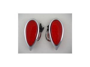 Red LED Tear Drop Trailer Car Truck Stop Turn Brake Tail Lights / Chrome Bezels Red LED Tear Drop Trailer Car Truck Stop Turn Brake Tail Lights / Chrome Bezels