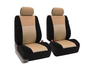 FH Group FH-FB060102 Premium Fabric Car Seat Covers Front Bucket Covers Airbag Safe - Beige / Black FH Group FH-FB060102 Premium Fabric Car Seat Covers Front Bucket Covers Airbag Safe - Beige / Black