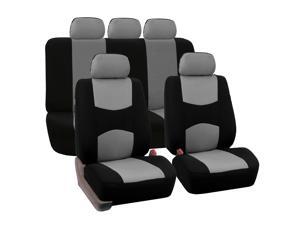 Fabric Seat Covers Airbag Compatible & Split Rear W. 5 Detachable Headrests Fabric Seat Covers Airbag Compatible & Split Rear W. 5 Detachable Headrests