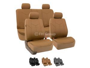 FH Group Rome PU Leather Seat Covers Airbag Ready & Rear Split Solid Tan FH Group Rome PU Leather Seat Covers Airbag Ready & Rear Split Solid Tan