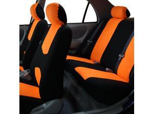 Cloth Seat Covers w. 2 Detachable Headrests and Solid Bench Orange Cloth Seat Covers w. 2 Detachable Headrests and Solid Bench Orange
