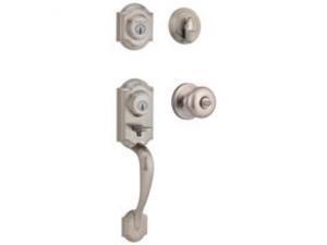 Kwikset feat. SmartKey Montara 1 Cylinder Handleset w/ Juno Knob in Satin Nickel 553MNHXJ 15 SMT CP Kwikset feat. SmartKey Montara 1 Cylinder Handleset w/ Juno Knob in Satin Nickel 553MNHXJ 15 SMT CP