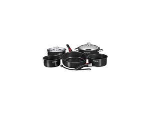 MAGMA A10-366JB-2-IND Magma "Nesting" 10-Piece Induction Compatible Cookware - Jet Black Exterior and Slate Black Ceramica Non-Stick Interior MAGMA A10-366JB-2-IND Magma "Nesting" 10-Piece Induction Compatible Cookware - Jet Black Exterior and Slate Black Ceramica Non-Stick Interior