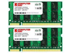 Komputerbay 2GB 2X 1GB DDR2 533MHz PC2-4200 PC2-4300 DDR2 533 (200 PIN) SODIMM Laptop Memory Komputerbay 2GB 2X 1GB DDR2 533MHz PC2-4200 PC2-4300 DDR2 533 (200 PIN) SODIMM Laptop Memory
