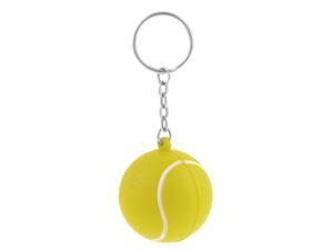 Unique BargainsElastic Foam Tennis Ball Shape Pendant Key Chain Keyring Yellow Silver Tone Unique BargainsElastic Foam Tennis Ball Shape Pendant Key Chain Keyring Yellow Silver Tone