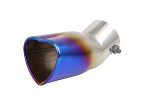 Universal Fits Car Stainless Steel Curve Burnt Heart Shaped Exhaust Tail Muffler Tip Pipe 60mm Inlet Dia Universal Fits Car Stainless Steel Curve Burnt Heart Shaped Exhaust Tail Muffler Tip Pipe 60mm Inlet Dia