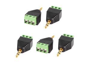 5 Pcs Screw Terminal Coaxial Cat5 to 3.5mm Plug Audio Balun Connector Adapter 5 Pcs Screw Terminal Coaxial Cat5 to 3.5mm Plug Audio Balun Connector Adapter