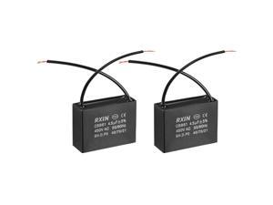CBB61 Run Capacitor 450V AC 4.5uF 2 Cable Metallized Polypropylene Film Capacitors for Ceiling Fan 2pcs CBB61 Run Capacitor 450V AC 4.5uF 2 Cable Metallized Polypropylene Film Capacitors for Ceiling Fan 2pcs