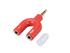 3.5mm 4 Pole Stereo Male to Dual 3.5mm Female Connector Splitter Audio Video Cable Adapter Red 3.5mm 4 Pole Stereo Male to Dual 3.5mm Female Connector Splitter Audio Video Cable Adapter Red
