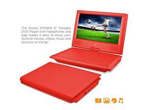 EMATIC EPD909RD 9 DVD Player Bundle Red EMATIC EPD909RD 9 DVD Player Bundle Red
