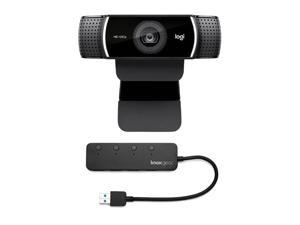 Logitech C922 Pro Stream 1080p Webcam with Knox 4-Port USB 3.0 Hub