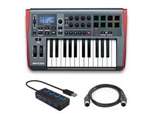 Novation Impulse 25 Controller Keyboard with 4 Port 3.0 USB HUB and Midi Cable Novation Impulse 25 Controller Keyboard with 4 Port 3.0 USB HUB and Midi Cable