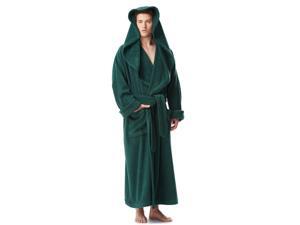 Men's Luxury Medieval Monk Robe Style Full Length Hooded Turkish Terry Cloth Bathrobe, Hunter Green, Small Men's Luxury Medieval Monk Robe Style Full Length Hooded Turkish Terry Cloth Bathrobe, Hunter Green, Small