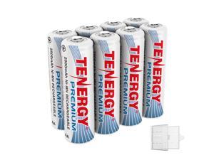 Tenergy 8 Pack Premium Rechargeable AA Batteries, High Capacity 2500mAh NiMH AA Battery, AA Cell Battery with 2 AA Holders Tenergy 8 Pack Premium Rechargeable AA Batteries, High Capacity 2500mAh NiMH AA Battery, AA Cell Battery with 2 AA Holders