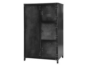 Allspace 4 Door Wardrobe Steel Storage Locker with Dark Weathered Finish -240038 Allspace 4 Door Wardrobe Steel Storage Locker with Dark Weathered Finish -240038
