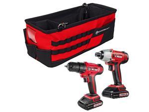 Powerbuilt 20V Cordless Impact Driver and 20V Cordless Drill Combo Kit with Tool Bag - 240233 Powerbuilt 20V Cordless Impact Driver and 20V Cordless Drill Combo Kit with Tool Bag - 240233
