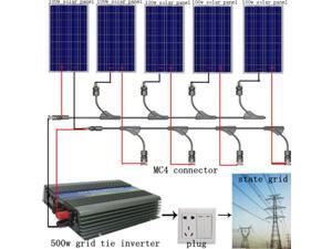 USA STOCK 500Watt grid tie solar panel bundle kit-5x100W solar panel with 500W on grid inverter solar panels system for homes multifunctional use USA STOCK 500Watt grid tie solar panel bundle kit-5x100W solar panel with 500W on grid inverter solar panels system for homes multifunctional use